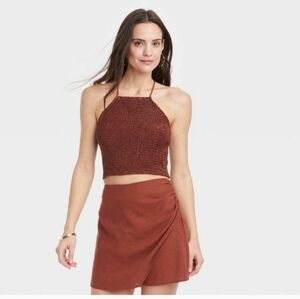 Women's Apron Tank Top - A New Day Brown XL